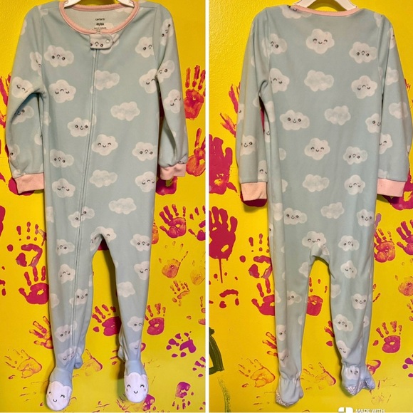 Carter’s Unisex Blue/Pink Fleece Cloud Sleeper 4T - Picture 3 of 8